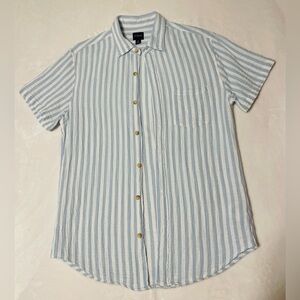 J.Crew Men’s Small Cotton Gauze Striped Short-Sleeve Button-Up Shirt